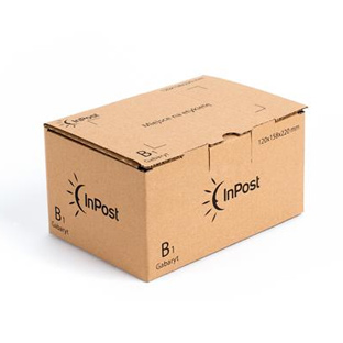 Cardboard box, auto bottom, secure closing, wave B, weight 395 g/m2