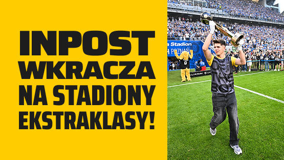 Kurier InPost dostarcza trofeum Mistrza Polski na murawę. InPost wkracza na stadiony Ekstraklasy.