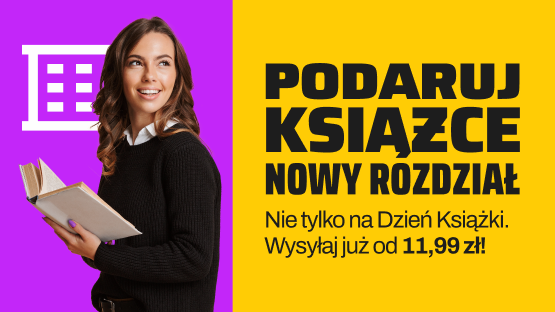 Uśmiechnięta dziewczyna trzyma w ręce rozłożoną książkę. Podaruj Książce nowy rozdział nie tylko na Dzień Książki. Wysyłaj już od 11,99 zł.