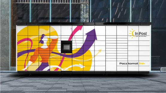 Reklama na maszynie Paczkomat