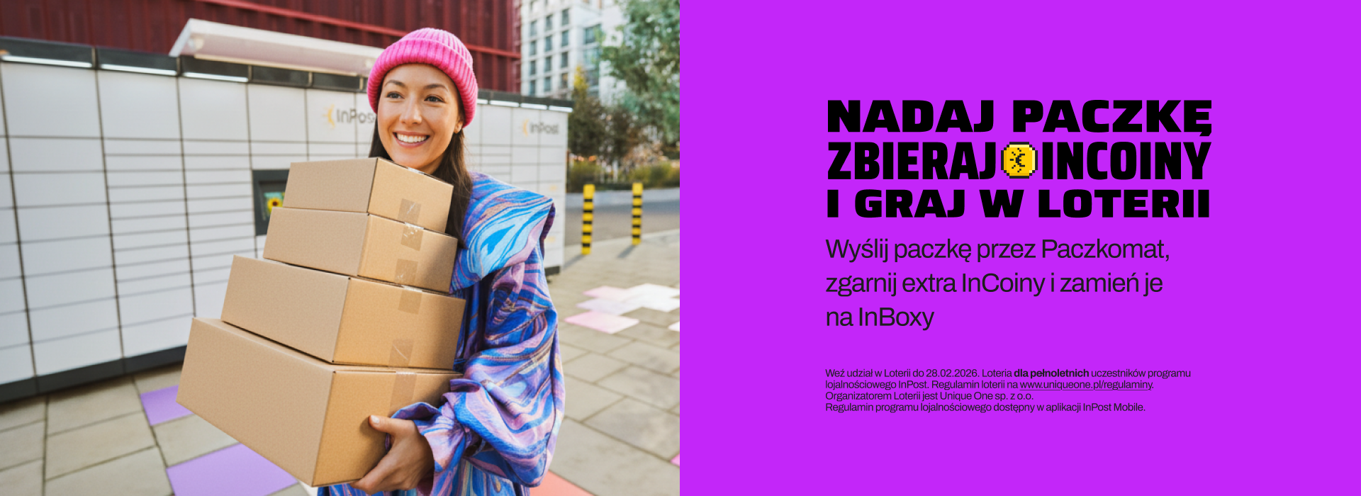 NADAJ PACZKĘ, ZBIERAJ INCOINY I GRAJ W LOTERII.  Wyślij paczkę przez Paczkomat, zgarnij extra InCoiny i zamień je na InBoxy