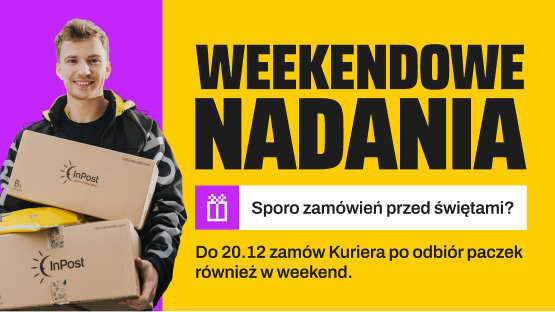 Sporo zamówień przed świętami? Do 20.12 zamów Kuriera po odbiór paczek również w weekend.