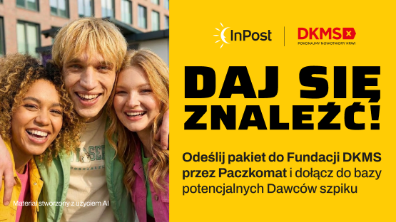 Daj się znaleźć! Odeślij pakiet rejestracyjny do Fundacji DKMS przez Paczkomat i dołącz do bazy potencjalnych Dawców szpiku.